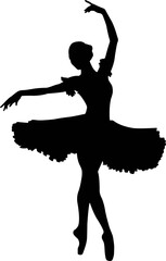 Spinning Ballerina Pirouette Silhouette Tutu Vector Illustration © maylliza