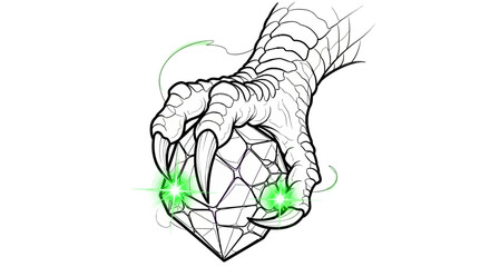 Dragon Claw Holding Glowing Gemstone © Jajang