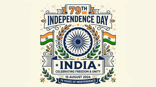 79th Independence Day Celebration in India with Emblems