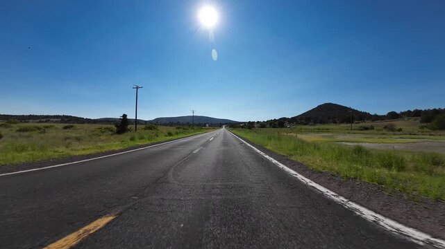 Volcanic Legacy Scenic Byway Lower Klamath Lake 161 West 04 Front View Driving Plates California USA Ultra Wide