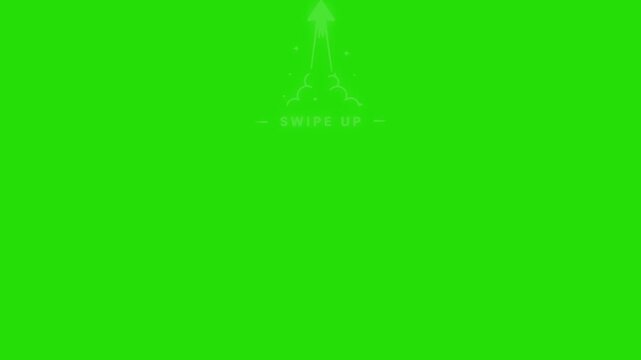 Swipe Up Arrow Animation Green Screen Background for Social Media
