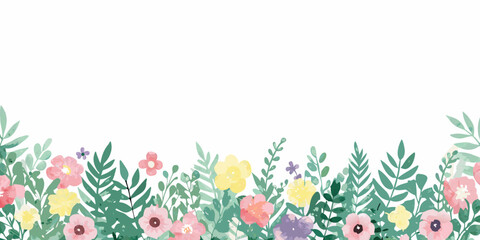 Floral ornament with pastel colors on a white background © bashanti