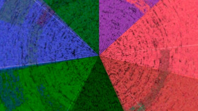 Colorful circle shapes animation with distortions and glitch effects
