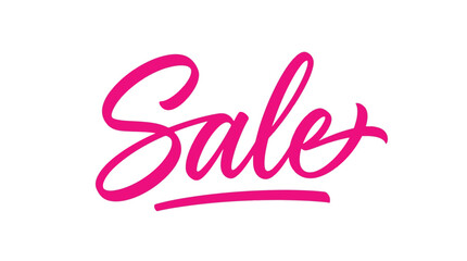Obraz premium Bright pink calligraphy style vector illustration featuring the word sale written in a flowing script font