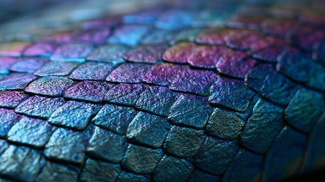 Iridescent Reptile Scale Surface Macro