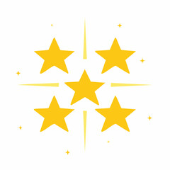 Obraz premium Five Yellow Stars with Sparkles