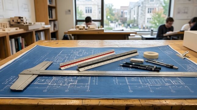Architectural Blueprint Design Studio with Drafting Tools