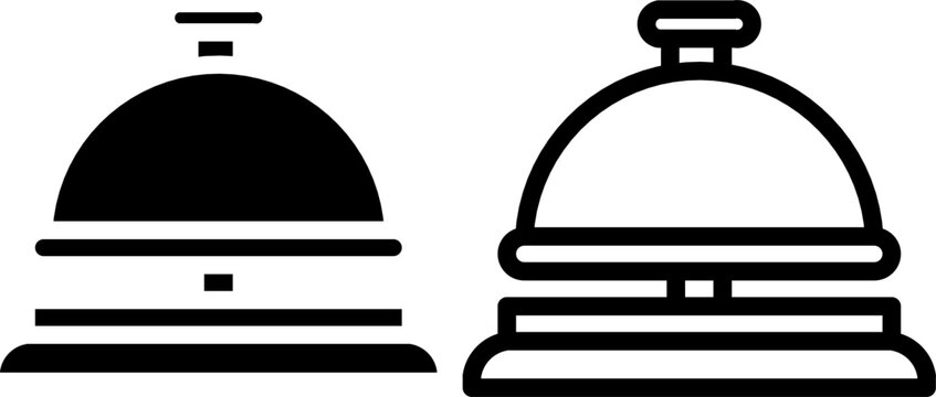 Table service call bell icon for restaurant and holiday booking
