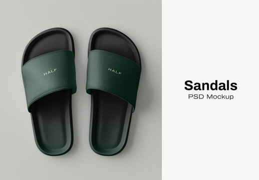 Green Sandals PSD Mockup