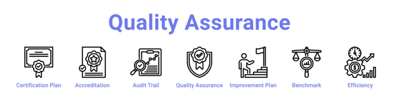 Quality Assurance Web Icon Banner and Collection