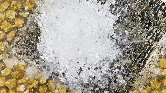 噴水の水しぶき　スローモーション　しながわ中央公園