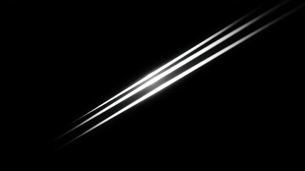 Fototapeta premium Abstract composition featuring three sleek lines of light against a black background.