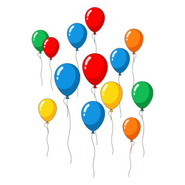 Colorful Balloons Floating in the Air - Celebration and Party Decorations