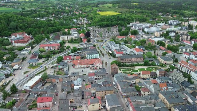 Aerial 4K ProRes Footage of Countryside Residential Area with Houses, Gardens and Surrounding Fields