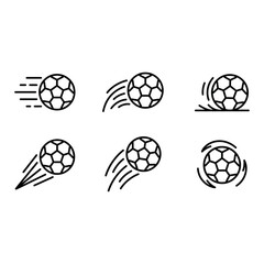 Obraz premium Soccer ball icon set motion styles, white background
