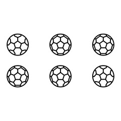 Obraz premium Soccer ball icon set, outline style, white background