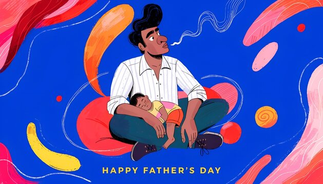 Father's day vivid illustration art