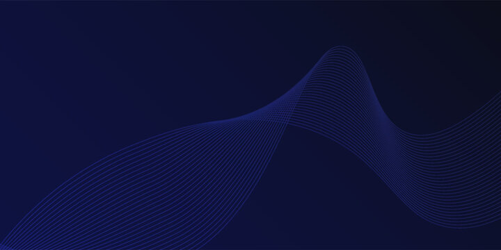 Modern futuristic blue wave background featuring luminous flowing lines and dynamic motion effects. Stylish technology concept suitable for branding and digital media projects.