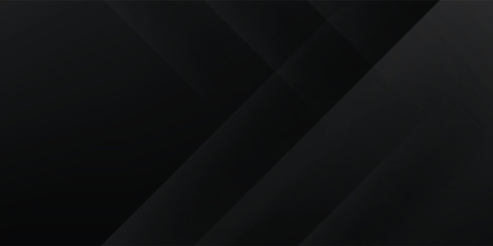 Abstract black background with overlapping diagonal geometric stripes. Modern minimalist sleek design featuring dark charcoal monochrome gradients and clean subtle shapes.
