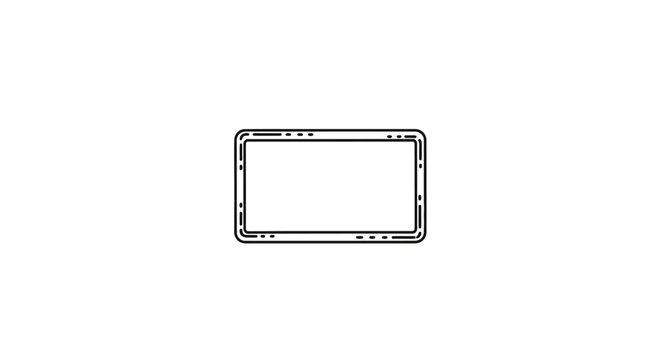 Minimalist hand drawn rectangular frame with inner border