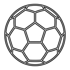 Fototapeta premium Soccer ball icon, outline, white background, vector illustration