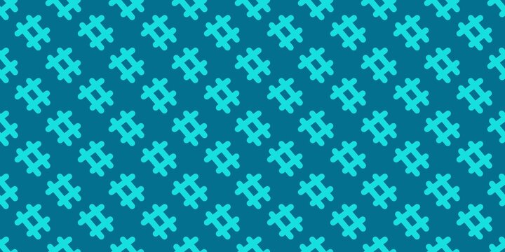 Cyan hashtag symbol pattern on dark blue background.