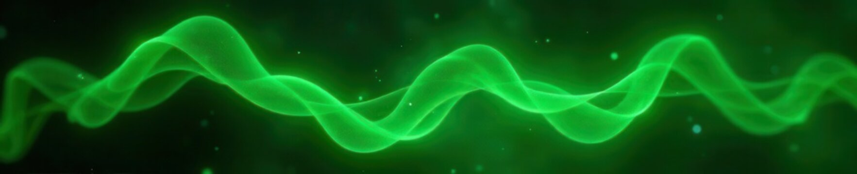 Glowing green tendrils of plasma writhe in black expanse, cosmic, plasma, aurora