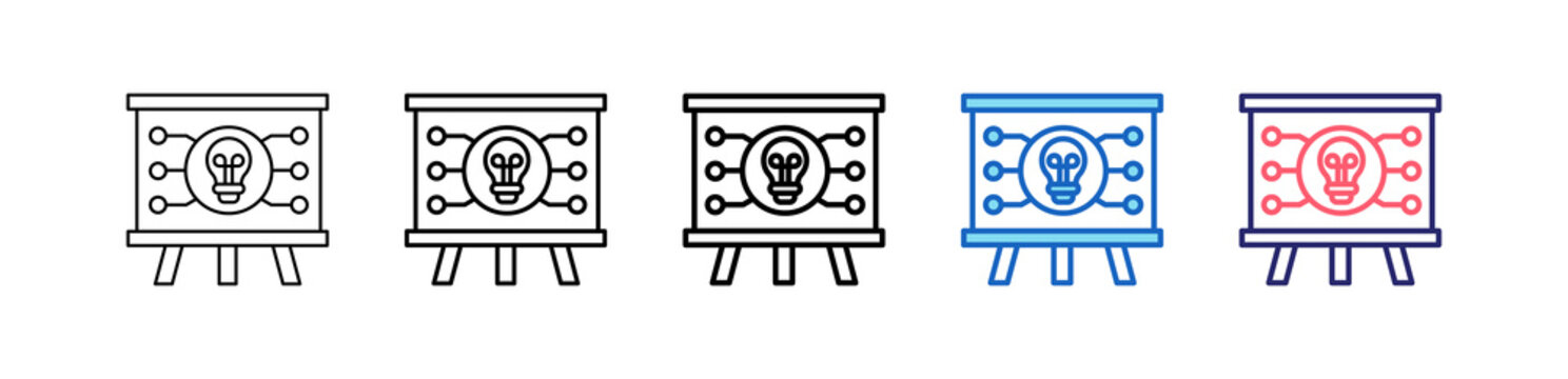 Mind Map Icon In 5 Different Styles Set Collection.   