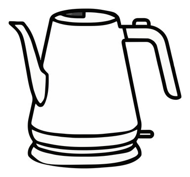 Gooseneck electric kettle for coffee illustration. Generative AI