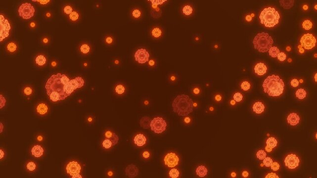 Animation showing Ebola virus disease floating in organs against a background.