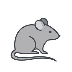 Fototapeta premium Minimalist grey mouse illustration icon vector design.