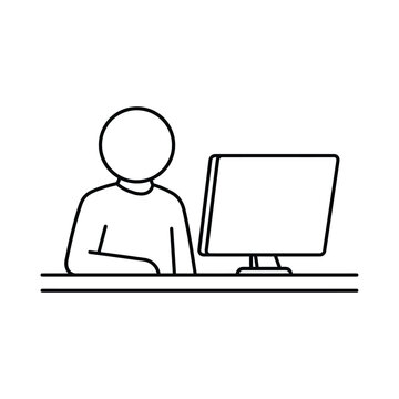 Person using computer for education online learning