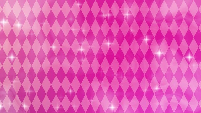 星や光が輝くピンクのダイヤ柄メルヘンアニメーション動画