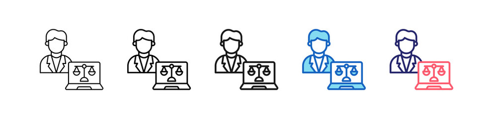Naklejka premium Law Firm Icon In 5 Different Styles Set Collection. 