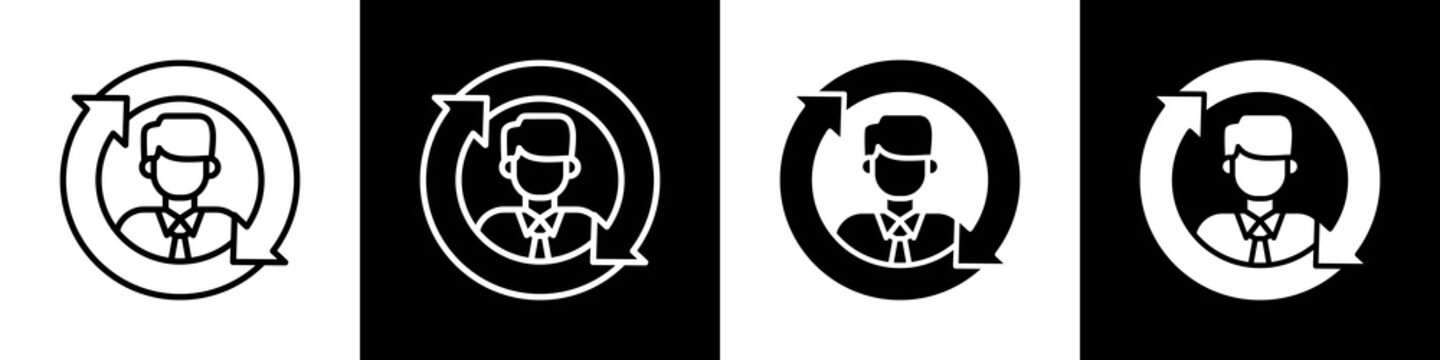 Turnover black and white icon design concept