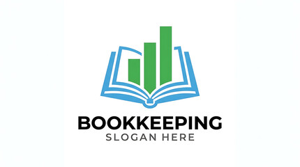 Fototapeta premium Bookkeeping logo with bar chart