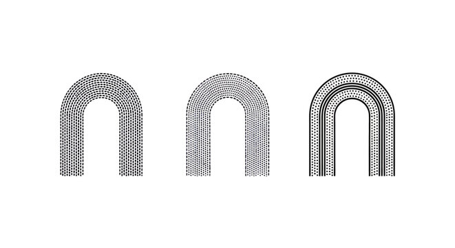Three metallic u shaped brackets isolated clean view.