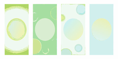 Fototapeta premium Circular gradient patterns in shades of green and blue