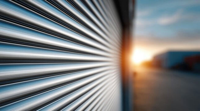 Rolling shutter distortion abstract metallic sunrise