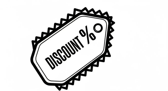 Discount tag with percentage symbol illustration.