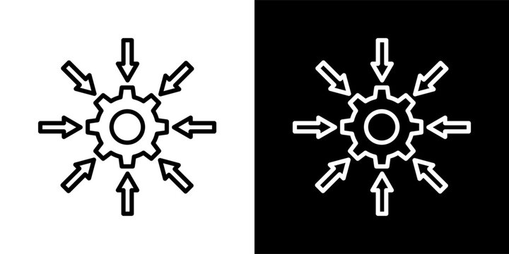 Reduce White And Black Icon Set Collection Pack Vector Illustration