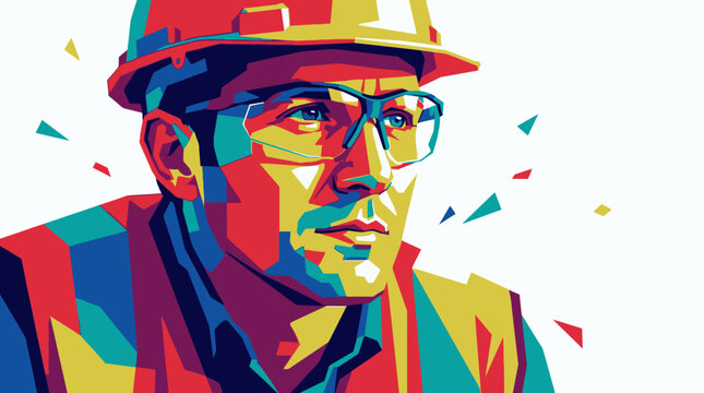 Man wearing glasses and hard hat.