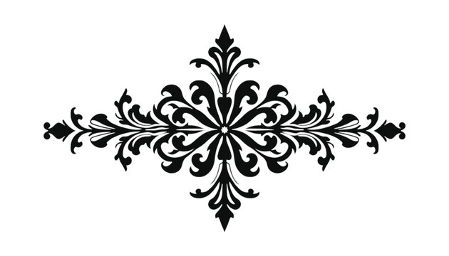 Flourish displays an intricate black decorative pattern that acts as a central visual divider piece.