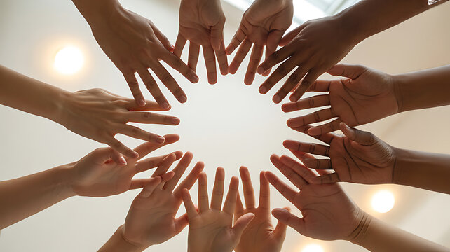 Hands forming circle shape symbolizing creativity, art, and imagination
