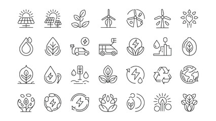 Eco friendly icons for sustainable energy and green environment concepts  renewable resources © mohibul