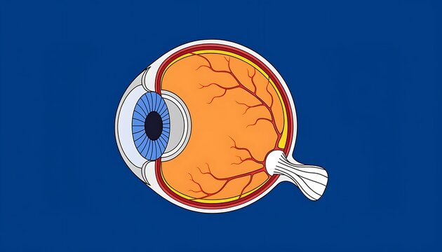Educational 2D Cross-Section Diagram of the Human Eye Anatomy