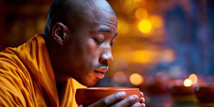 Monk finds peace with comforting drink