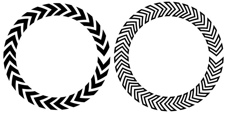 black circular Chevron arrows frame