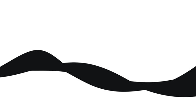 Waves of a smooth black shape undulate across the canvas to create a modern graphic background.