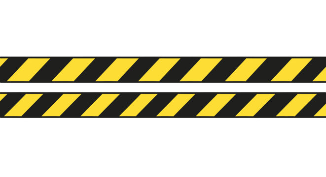 Pair of horizontal yellow and black caution tapes.